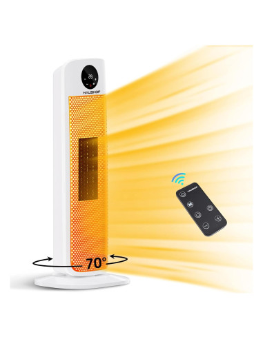 Calefactor de Torre Eléctrico HAUSHOF 1500W con Control Remoto