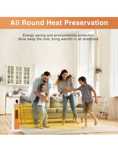 Calefactor de Torre Eléctrico HAUSHOF 1500W con Control Remoto