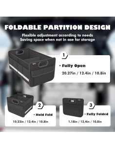 Organizador de Maletero Homeve Negro Plegable 2 Compartimentos 2