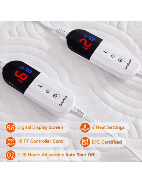 Almohadilla Térmica Eléctrica Guohaoi Reina 152x203 cm 6 Niveles