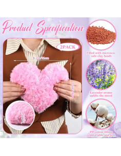 Almohadilla Térmica para Microondas Hungdao Corazón Rosa 2 Pcs 2