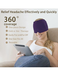 Gorro de Alivio de Migraña Jeonnfp 360 Terapia Fría y Caliente 2