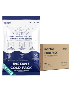 25 Paquetes Fríos Instantáneos Tempk - Compresas Desechables para Lesiones