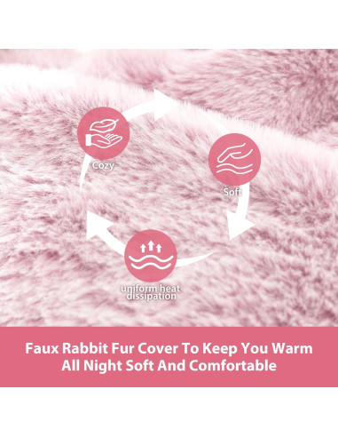 Botella de Agua Caliente DICEVER 2L con Funda Rosa a Prueba de Fugas