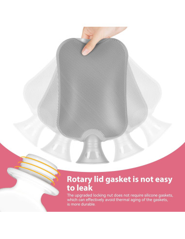 Botella de Agua Caliente DICEVER 2L con Funda Rosa a Prueba de Fugas