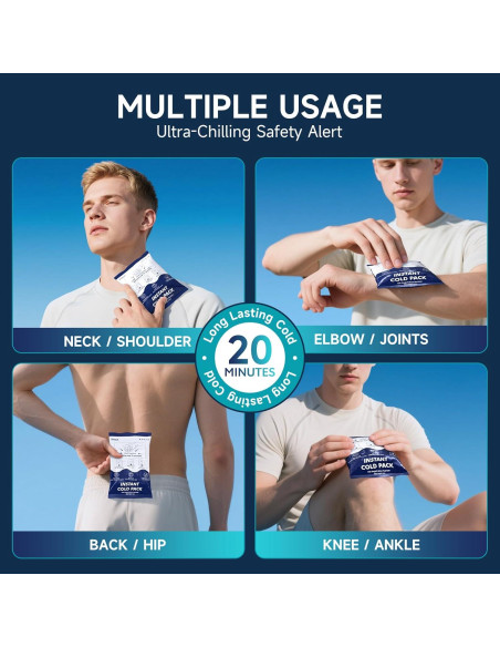 25 Paquetes Fríos Instantáneos Tempk - Compresas Desechables para Lesiones