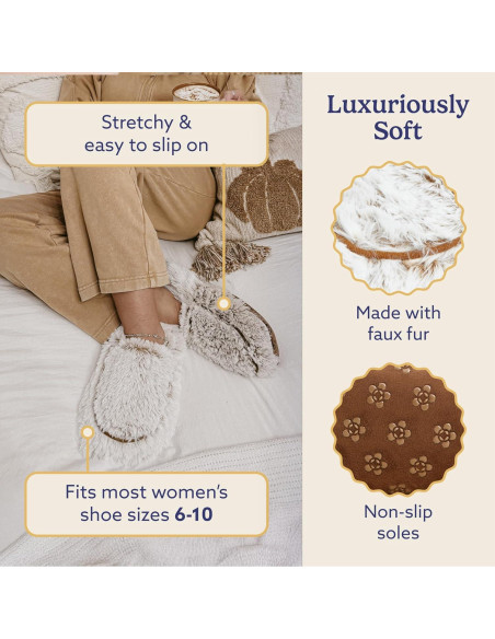 Pantuflas de microondas Warmies para mujeres - suaves y antideslizantes