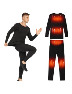Conjunto de Ropa Interior Térmica Eléctrica Sun Will - Unisex, 2 Baterías