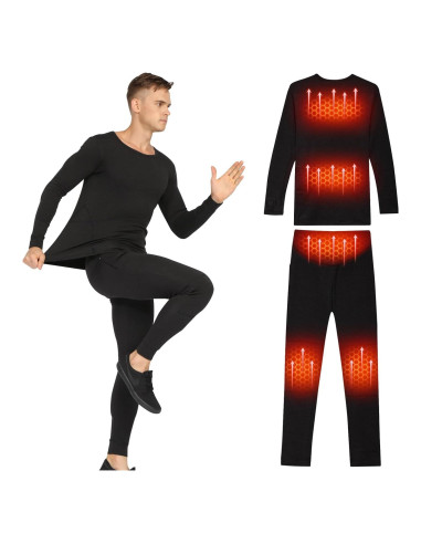 Conjunto de Ropa Interior Térmica Eléctrica Sun Will - Unisex, 2 Baterías