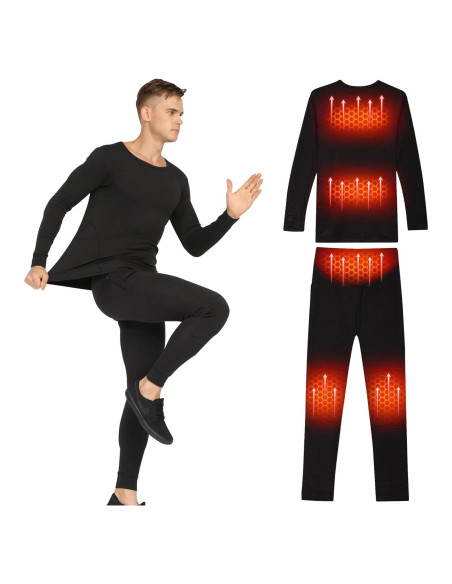 Conjunto de Ropa Interior Térmica Eléctrica Sun Will - Unisex, 2 Baterías