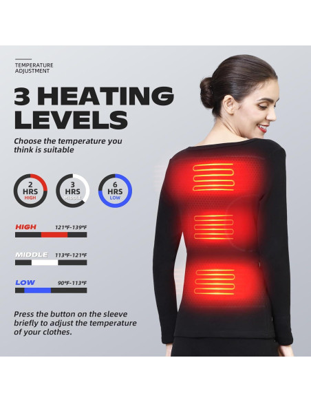 Conjunto de Ropa Interior Térmica Eléctrica J JINPEI - Manga Larga