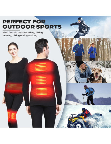 Conjunto de Ropa Interior Térmica Eléctrica J JINPEI - Manga Larga