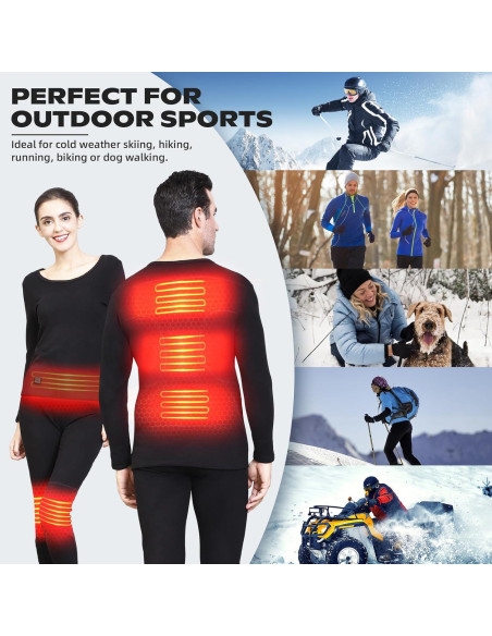 Conjunto de Ropa Interior Térmica Eléctrica J JINPEI - Manga Larga