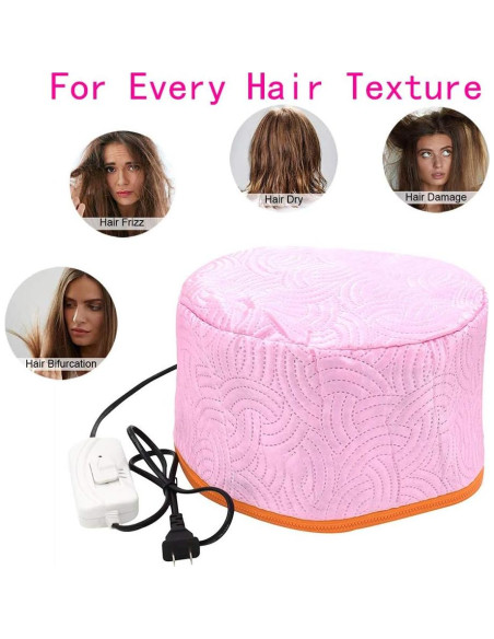Gorro Térmico Eléctrico para Cuidado del Cabello Rojo 110V