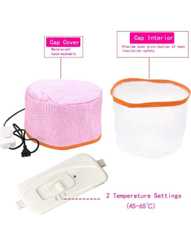 Gorro Térmico Eléctrico para Cuidado del Cabello Rojo 110V