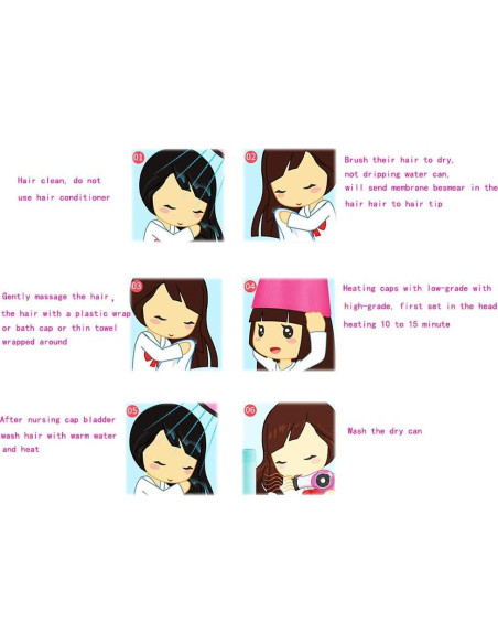 Gorro Térmico Eléctrico para Cuidado del Cabello Rojo 110V