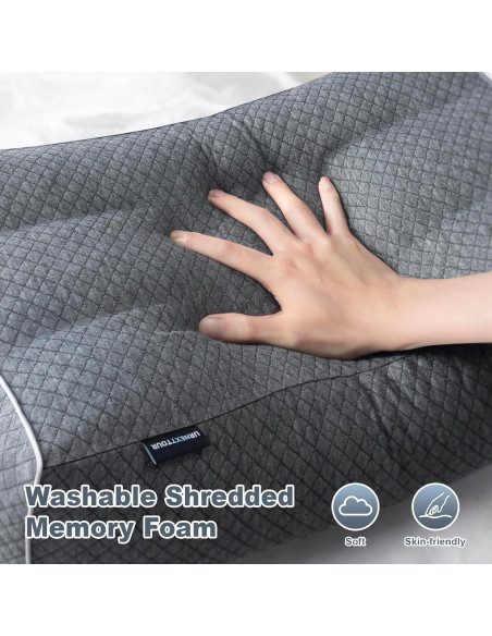 Almohada de Rodilla Urnexttour Espuma Viscoelástica Ajustable 60x36cm