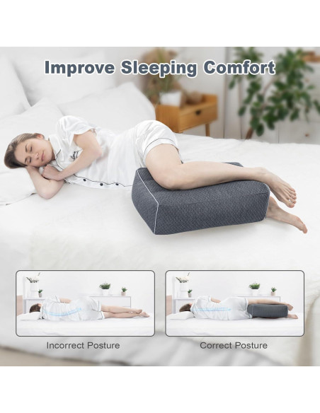 Almohada de Rodilla Urnexttour Espuma Viscoelástica Ajustable 60x36cm