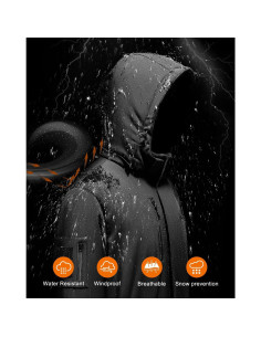 Chaqueta Térmica Yottjacky DC-07 para Hombres - 16000mAh, Negro 2