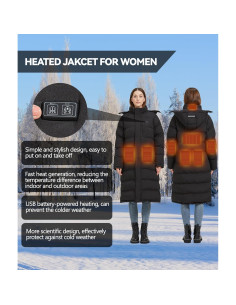 Chaqueta Calentada para Mujeres Windpost, 8 Zonas, Talla M, Negro 2