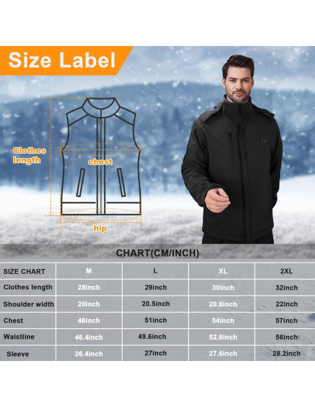 Chaqueta Térmica Yottjacky DC-07 para Hombres - 16000mAh, Negro