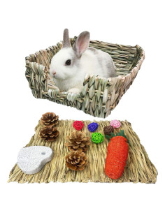 Cama de Hierba para Conejos Kathson - Hecha a Mano, Natural