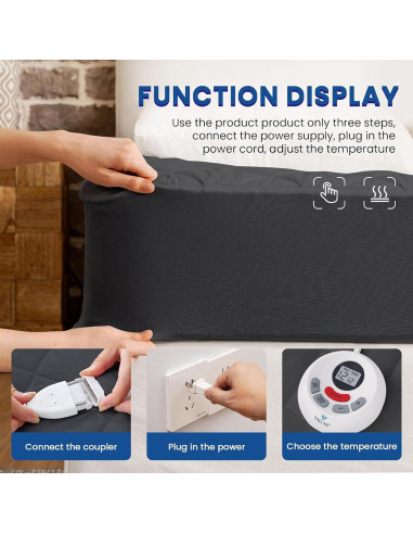 Almohadilla Térmica Individual VALUXE Gris Acolchada 10 Niveles Calor