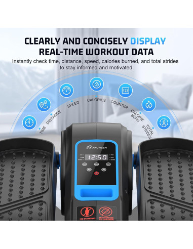 Elíptica Bajo Escritorio ANCHEER AMA006015, Ejercitador de Piernas Eléctrico 12 Velocidades