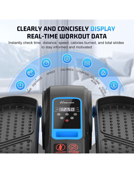 Elíptica Bajo Escritorio ANCHEER AMA006015, Ejercitador de Piernas Eléctrico 12 Velocidades