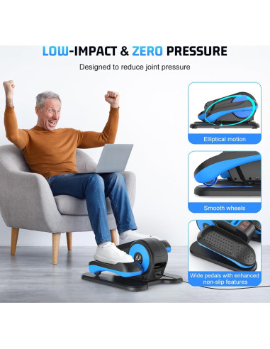 Elíptica Bajo Escritorio ANCHEER AMA006015, Ejercitador de Piernas Eléctrico 12 Velocidades