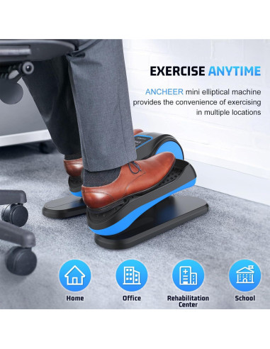 Elíptica Bajo Escritorio ANCHEER AMA006015, Ejercitador de Piernas Eléctrico 12 Velocidades