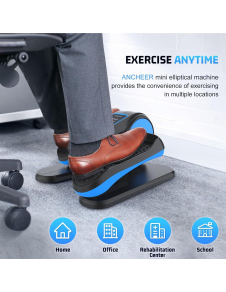 Elíptica Bajo Escritorio ANCHEER AMA006015, Ejercitador de Piernas Eléctrico 12 Velocidades