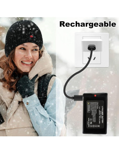 Gorro Calentado Eléctrico Rabbitroom 7.4V Unisex con 3 Calores 2