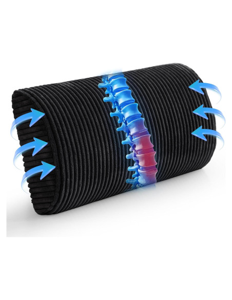 Almohada Lumbar HIGOGOGO Espuma Viscoelástica Negra 50x25cm