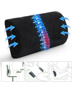 Almohada Lumbar HIGOGOGO Espuma Viscoelástica Negra 50x25cm 2