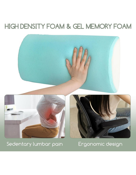 Almohada Lumbar HIGOGOGO Espuma Viscoelástica Negra 50x25cm