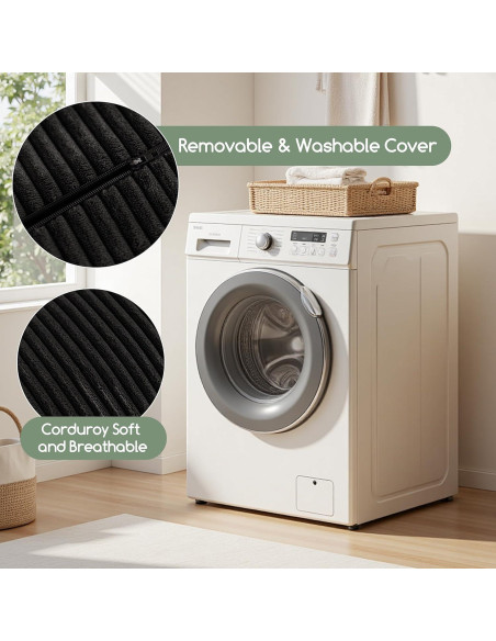 Almohada Lumbar HIGOGOGO Espuma Viscoelástica Negra 50x25cm