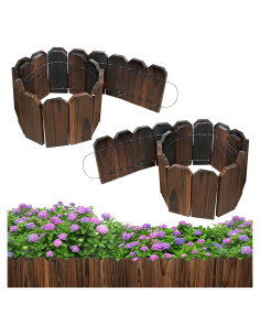 Borde de Jardín de Madera Mulctun 15 cm H x 120 cm L - 2 Paquetes