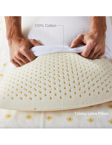 Almohada de Láttex Talalay ECQOLRA Estándar Firme 60x40 cm