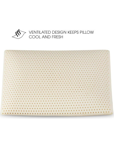 Almohada de Láttex Talalay ECQOLRA Estándar Firme 60x40 cm