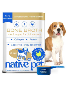 Caldo de Huesos en Polvo Native Pet para Perros y Gatos - 96 Porciones de Pavo