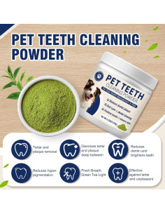 Polvo Dental para Perros MNQAXZ 120g - Probioticos y Té Verde 2