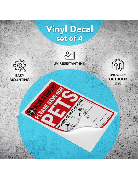 Juego de 4 Etiquetas de Alerta de Mascotas DIMARONGTON 10x15 cm