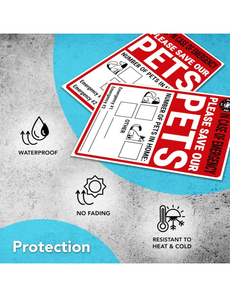 Juego de 4 Etiquetas de Alerta de Mascotas DIMARONGTON 10x15 cm