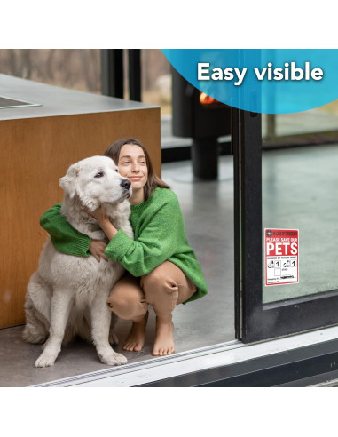 Juego de 4 Etiquetas de Alerta de Mascotas DIMARONGTON 10x15 cm