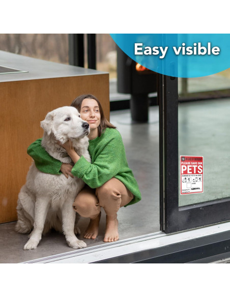 Juego de 4 Etiquetas de Alerta de Mascotas DIMARONGTON 10x15 cm