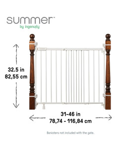 Puerta de Seguridad para Bebés y Mascotas Summer 79-117 cm Blanco 2