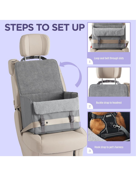 Asiento de Coche Plegable para Perros Lesure Gris 11.34kg