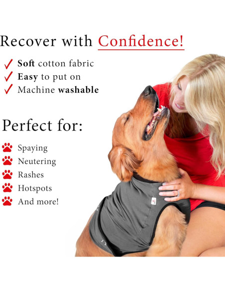 Traje de Recuperación para Perros BellyGuard XL Gris - Postoperatorio