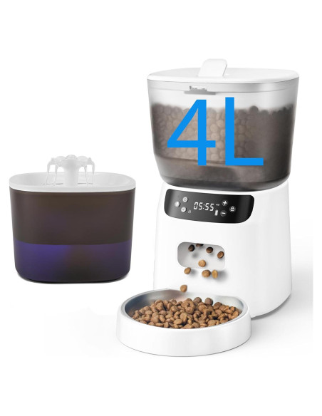 Dispensador Automático de Comida y Fuente de Agua CORGOTE 4L